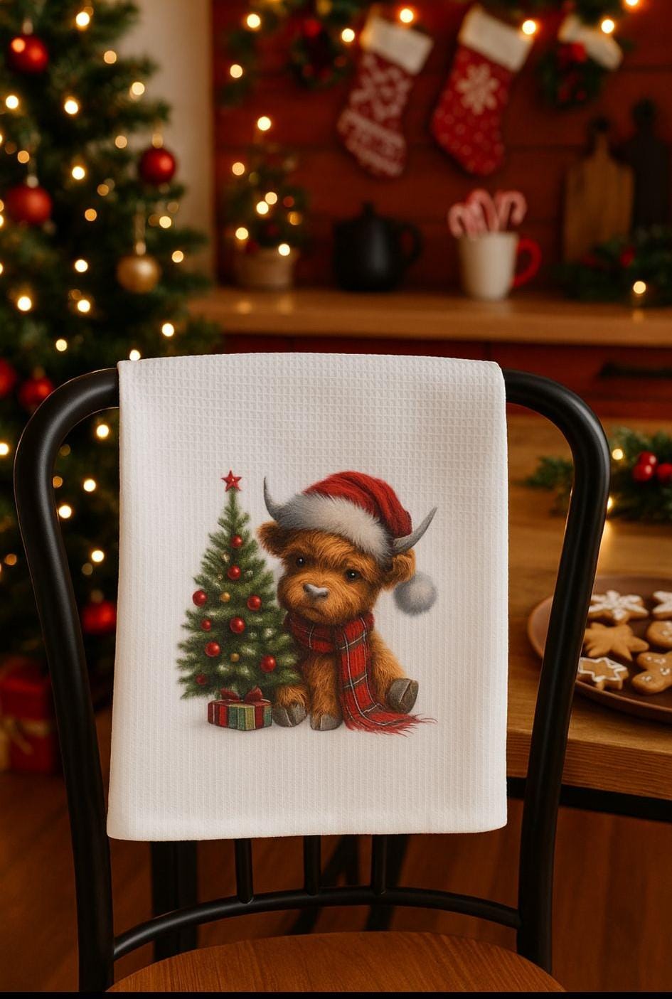 Custom/Personalized Kitchen Towel: Christmas Holiday Decor