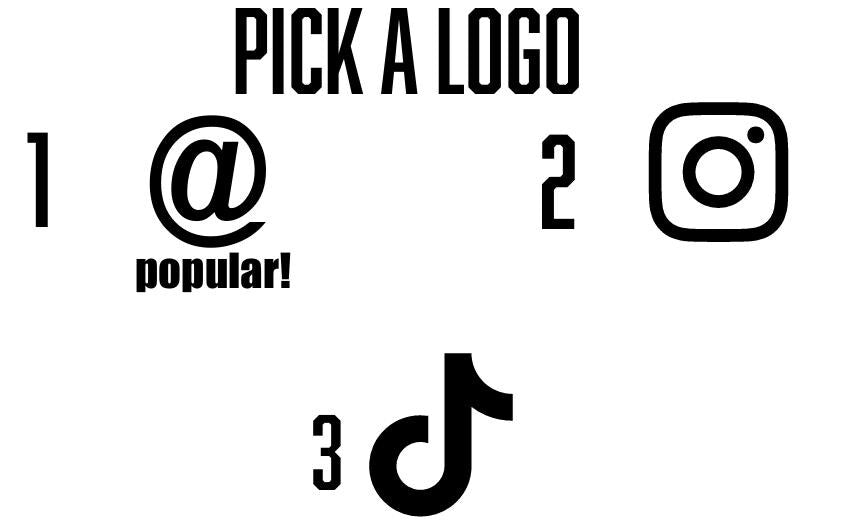 Custom Car social media Stickers | Decal for Cars | Instagram/Tiktok Handle Vinyl Sticker - Various quantity Options