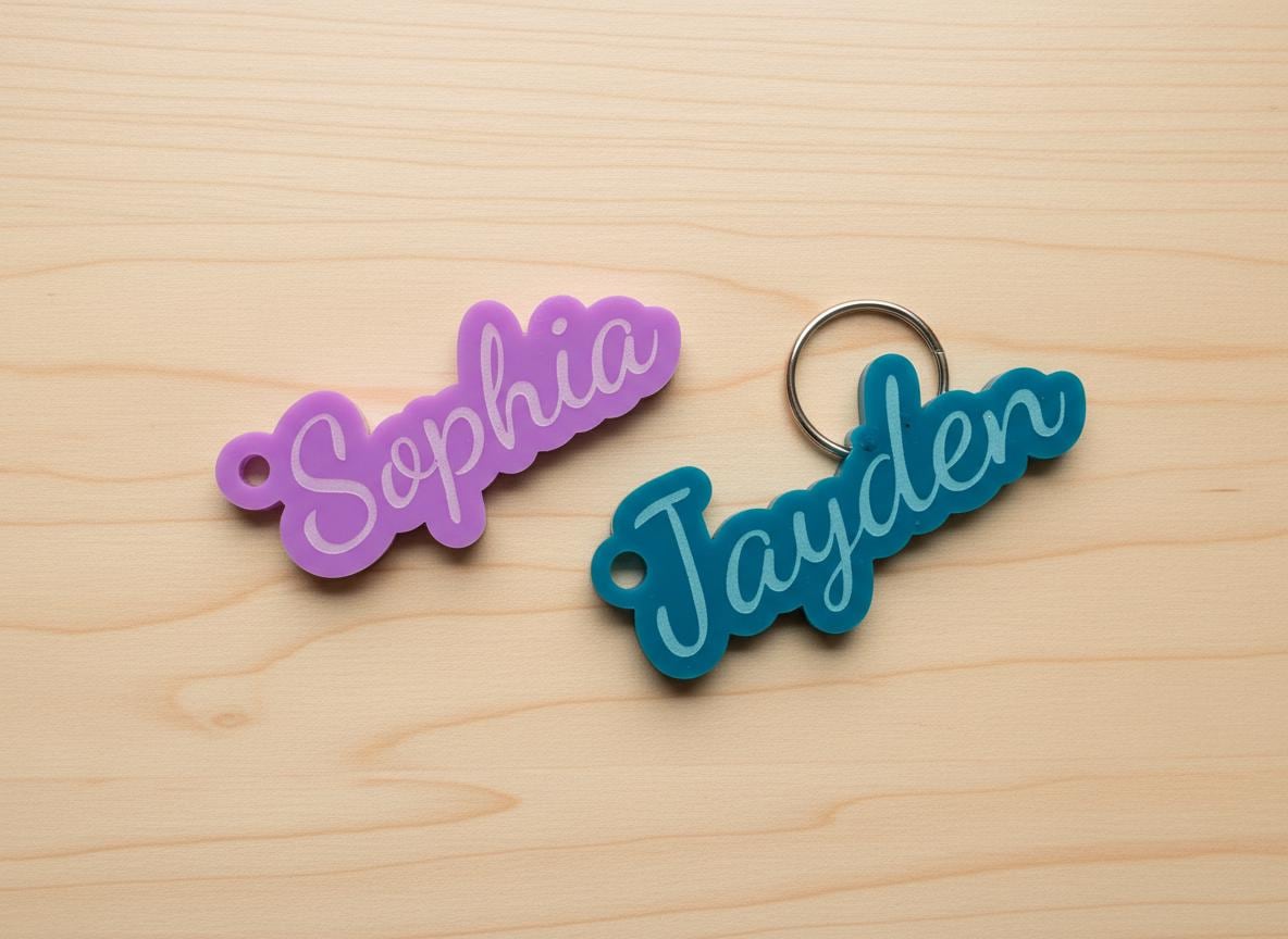 Personalized Acrylic Keychains | CUSTOM KEYCHAINS | (Chain included!)