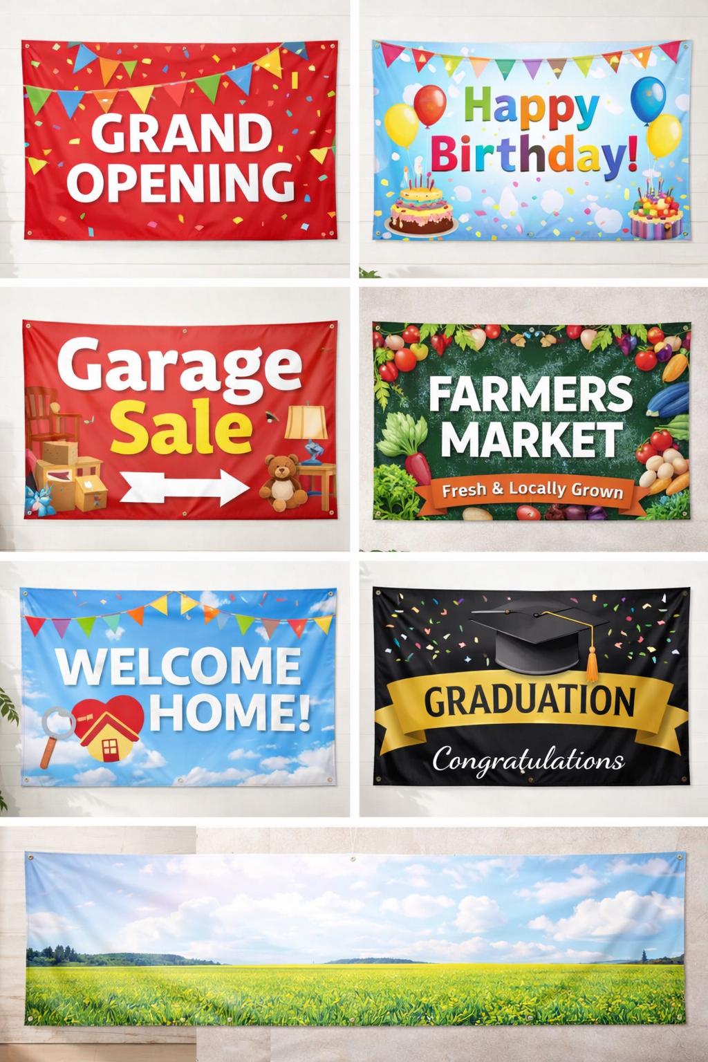 Custom Vinyl Banner – Waterproof Outdoor Banner for Business, Events & Promotions