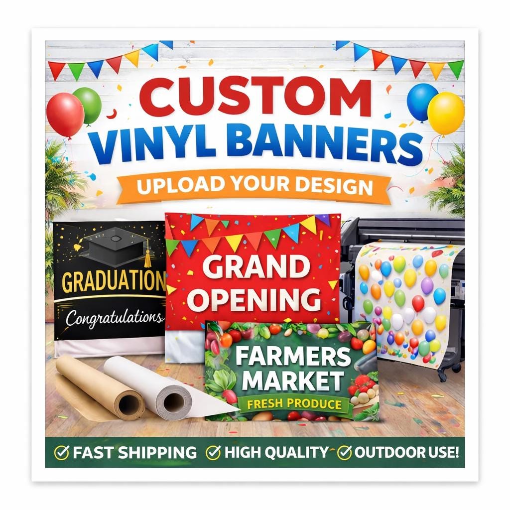 Custom Vinyl Banner – Waterproof Outdoor Banner for Business, Events & Promotions